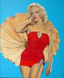 Marilyn Monroe, swimming suit.  50 x 60  Olieverf